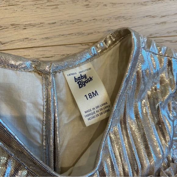 Baby B’Gosh Silver Metallic Dress, Ruffles, Pleated, Party Outfit, Girl 18 month - Picture 6 of 8